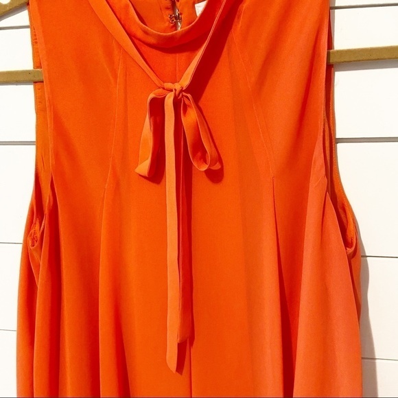BCBGeneration | Orange Pleated High Neck Mini Dress - Picture 5 of 13